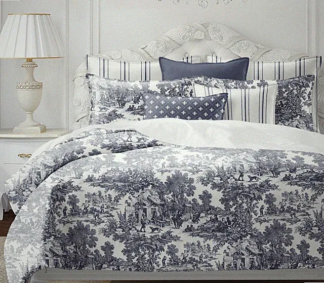 6ix Tailors Au Toile Village Super Queen Coverlet 96”x98” Soft Ivory 3Piece Set