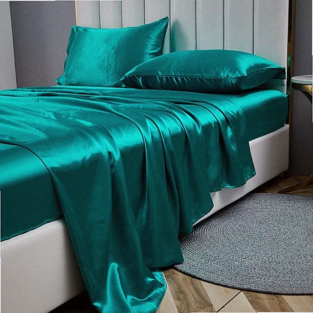 4Pc Super Soft Bed Sheet Set Silky Smooth Satin Deep Pocket Twin Full Queen King