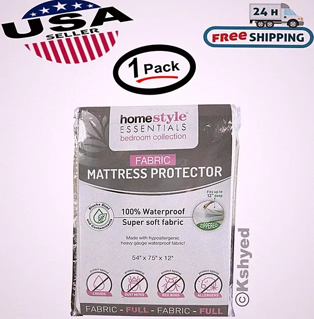 Fabric Full Size Mattress Protector 100% Waterproof Super Soft With New Package