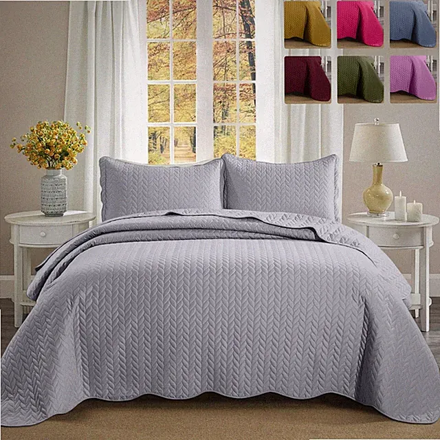 Feel Like Cotton Bedspread with Pillow Shams Summer Coverlet Set Twin Queen King