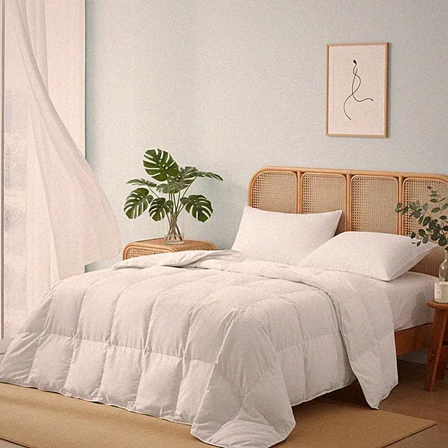 Lightweight Oversize Down Feather Comforter, Super Cozy Silent Duvet Insert
