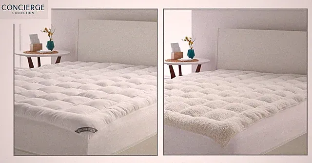 New Concierge Collection All Seasons Reversible Super Loft Mattress Pad, Queen