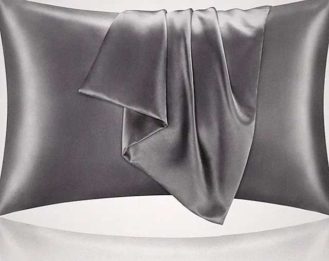 Queen Size Satin Pillowcase, Super Soft and Cooling - 2 pack - Dark Gray