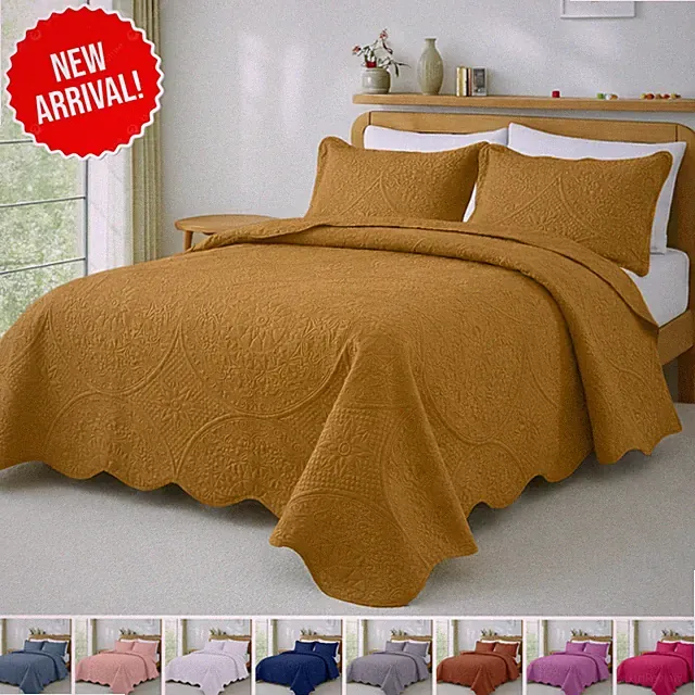 Quilt Coverlet Bedspread Bedding Set with Pillow Shams Full Queen King Bed Throw