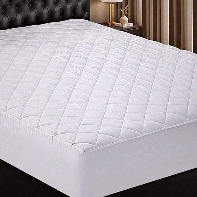 Quilted Fitted Mattress Pad, Super Queen Size, Elastic Fitted Mattress Topper...