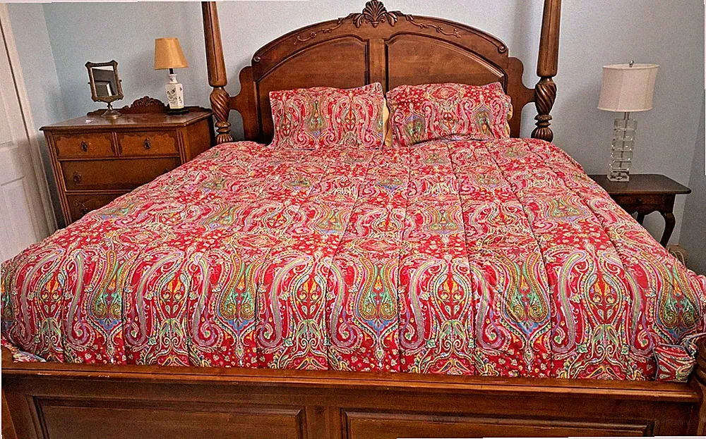 Ralph Lauren Beachside Preppy Paisley Full/Queen Comforter 2 Shams Super Nice!