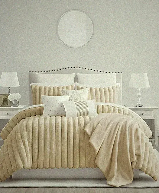 Sunham Champagne Taylor 12-Pc. Comforter Queen Super Set