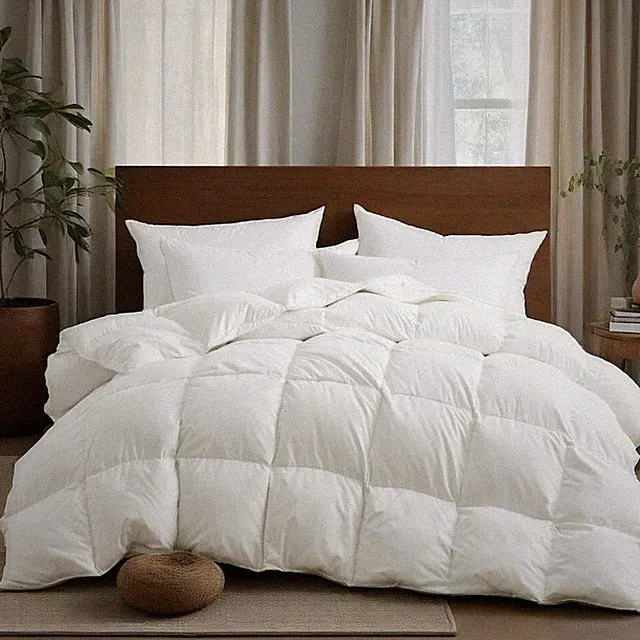 Super Fullfy Down Comforter , Silent Soft Shell Duvet Insert Blanket King, Queen