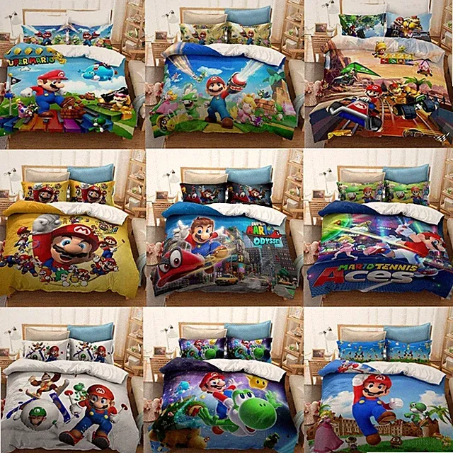 Super Mario Collection Single/Double/Queen/King Bed Quilt Cover Set