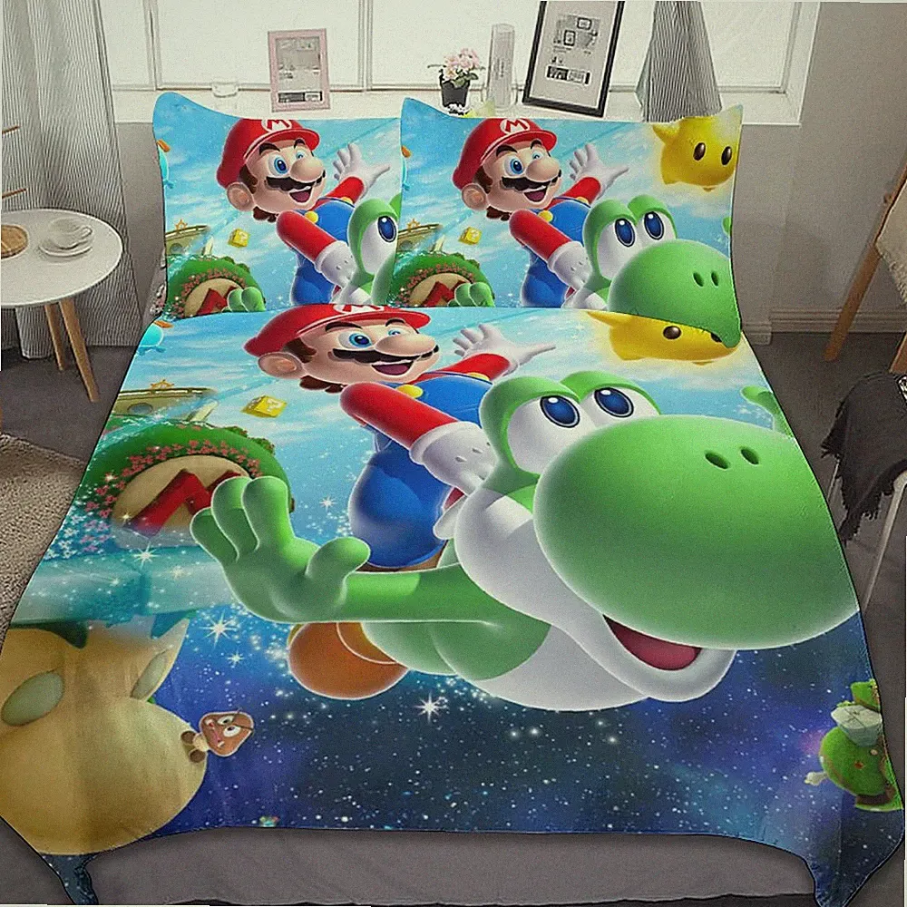 Super Mario Galaxy Full Bedding Duvet Covers Set (4pcs)