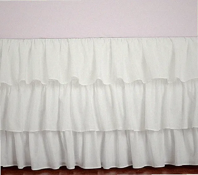 Super Soft 100% Cotton 16" drop Ruffle Bed Skirt Dust Ruffle:Full Size-White