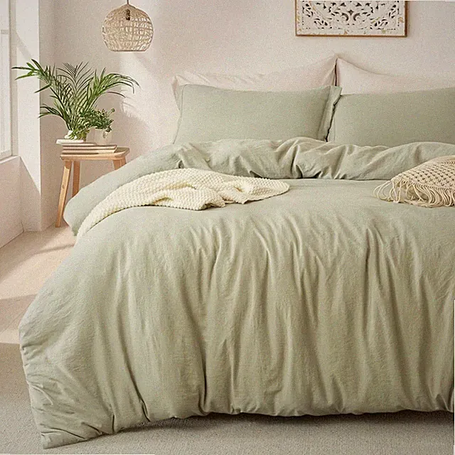 Super Soft Duvet Cover -100% Washed Microfiber October Mist Sage Comforter Cover