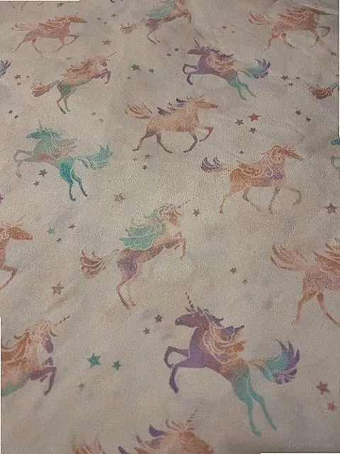 UNICORN QUEEN PILLOWCASES SET OF 2 PRE-OWNED PURPLE TURQUOISE PINK SUPER SOFT